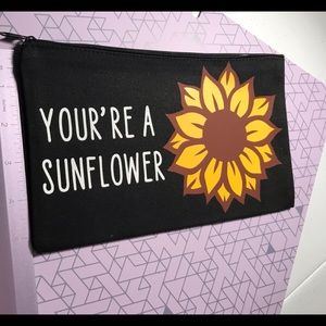 Custom Sunflower Makeup bag/ snack pouch